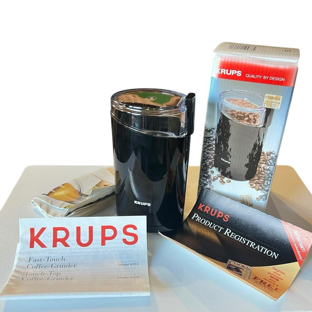Krups Coffee Mill Grinder Black F203 Fast Touch 160 Watts Vintage New